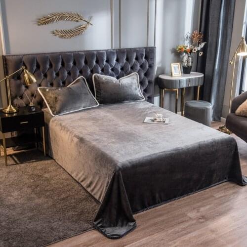 Solid Color Bed Sheet Coral Fleece Bed Cover Soft Bed Linen Adult Mattress Cover For Bedroom Comfortable Bedspread No Pillowcase