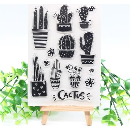 KSCRAFT Cactus Transparent Clear Silicone Stamps for DIY Scrapbooking/Card Making/Kids Crafts Decoration Supplies M44