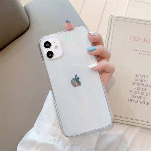 1pcs Rainbow Color Transparent Clear Phone Back Cover iPhone 12 Mini 11 Pro Max X XR Case For iphone XS Max 6S 7 8 plus se2020