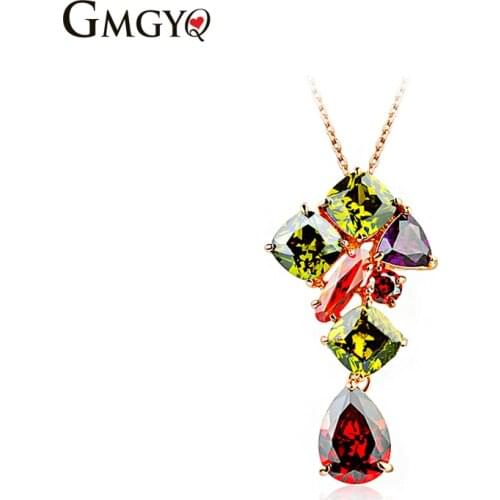 GMGYQ Mona Lisa Multicolor en Multishaped CZ Hanger Sieraden Leuk Cadeau voor Vrouwen Kettingen Mermaid Party Gift