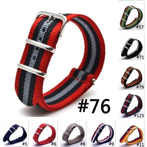 Hot New Army Military Nato Nylon Watch 22 mm Red Black Grey fabric Woven watchbands Strap Band Buckle belt 22mm accessories