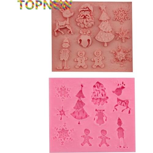 Reindeer christmas Tree Christmas Snowman Snowflake Styling Silicone Bakeware Fondant Chocolate Pudding Candy Mould C1984