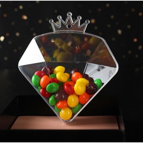 Christmas Tress Decorations Ball Crown diamond Transparent Open Plastic Clear Bauble Ornament Gift Present Box