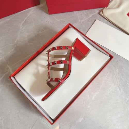 2021 Top Quality High heel slippers Calfskin Slide Sandal Fashion Pump Banquet Alphabet Shoe Platinum-finish