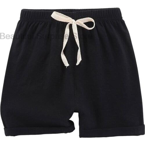 Newborn Baby Black Shorts for Boys Casual Solid Baby Kids Short Pants Girls Shorts Summer Thin Cotton Soft Baby Children Clothes