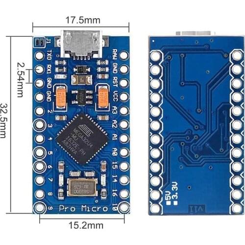 Pro Micro ATmega32U4 5V 16MHz Replace ATmega328 For Arduino Pro Mini With 2 Row Pin Header For Leonardo Mini Usb Interface