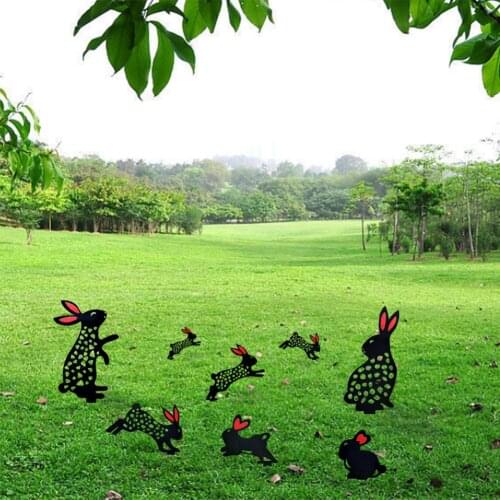 Wedding Garden Decoration Ornament Acrylic Hollow Easter Bunny Ornaments Backyard Lawn Stake Chicken Yard Art Decorations