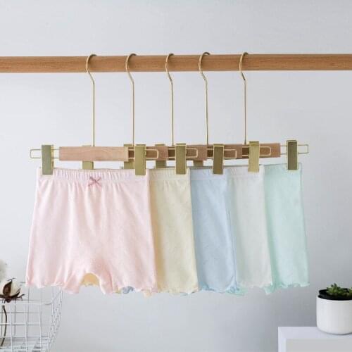 New Girls Shorts Modal Princess Bow Ruffle Children Saft Short Pants Soft Candy Color Boxer Short Leggings Kids Clothing