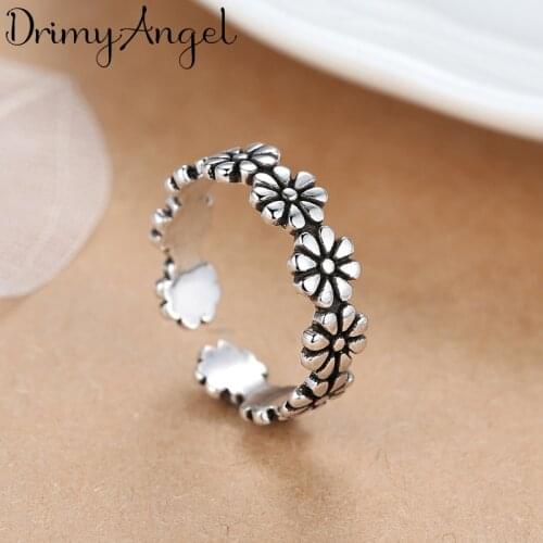 Vintage Silver Color Flowers Rings For Women Men Jewelry anillos aneis 2020