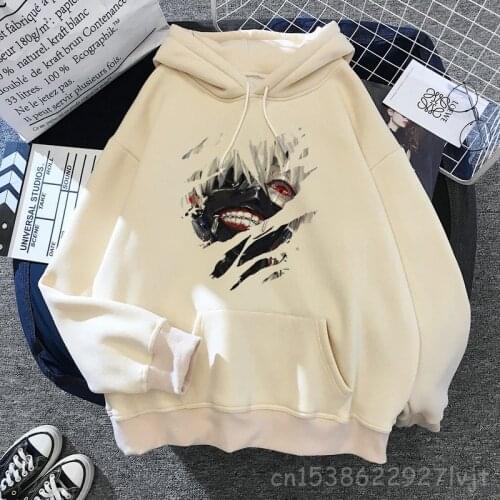 Japanese Anime Tokyo Ghoul Graphic Hoodies Men Kawaii Lounge Wear Clothing Cartoon Kaneki Ken Streetwear Unisex Sweatshirts Male