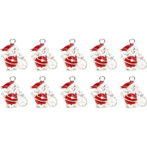 10pcs/lot Santa Claus charms pendants connector for diy bracelet necklace beads making craft material jewelry peace accessories