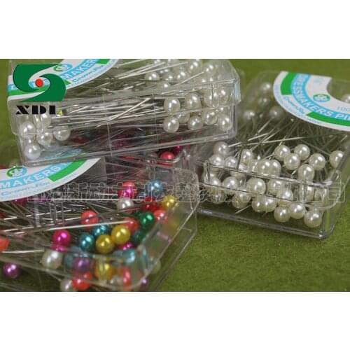 100 pcs CROWN FOX Dressmaking Multi Colour Round-Head Faux Pearl Decorating Pin Dressmaking Sewing Pin Craft Tool MADE IN JAPAN