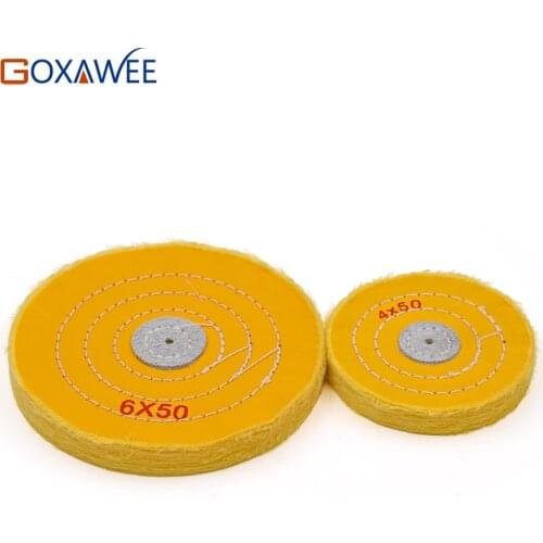 2pcs 4" 6" Cotton Polishing Buffs Finex Muslin Yellow Buff wheels Abrasive Grinding wheels for foredom bench mahine