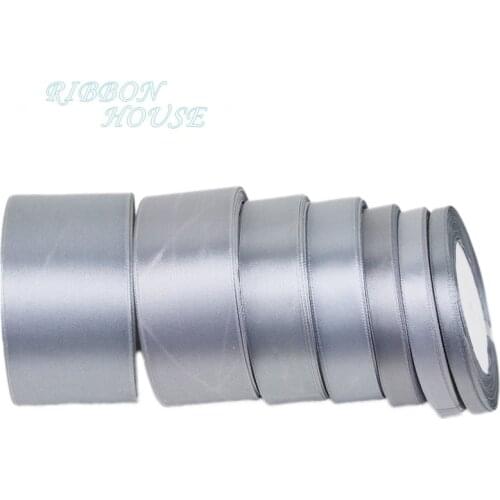 25 yards/roll) Grey Single Face Satin Ribbon Wholesale Gift Wrapping Christmas ribbons