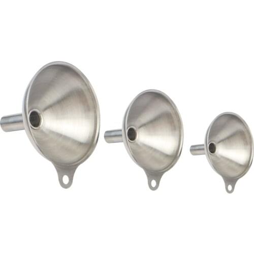 3pcs/set Mini Small Stainless Steel Oil Seasoning Pepper Powder Coffee Beans Liqueur Wine Cone Hopper Funnel Set Kitchen Tool N