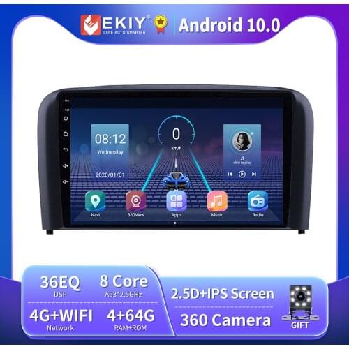 EKIY 8 Core 4G LTE 9" IPS Car Radio For Volvo S80 2004 2005 2006 4G/Wifi GPS Navigation Support SWC Carplay DVR OBD Digital TV