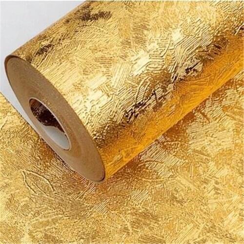 Beibehang High-grade golden wallpaper gold foil gold yellow silver ktv hotel pvc living room brushed ceiling ceiling wallpaper