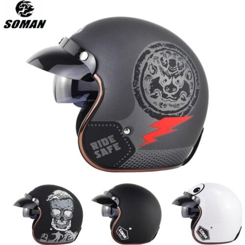 Casco Moto Retro Vintage Women Helmets High Quality Riding Street Bike Electric Scooter Approved Sun Visor Motorcycle Helmets
