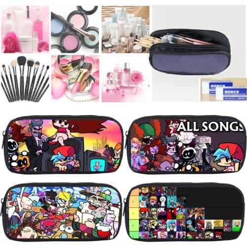 3D Friday Night Funkin Makeup Box Bags Mochila Hot Game Anime Pencil Case School Supplies Stationery Storage Pouch Cosmetic