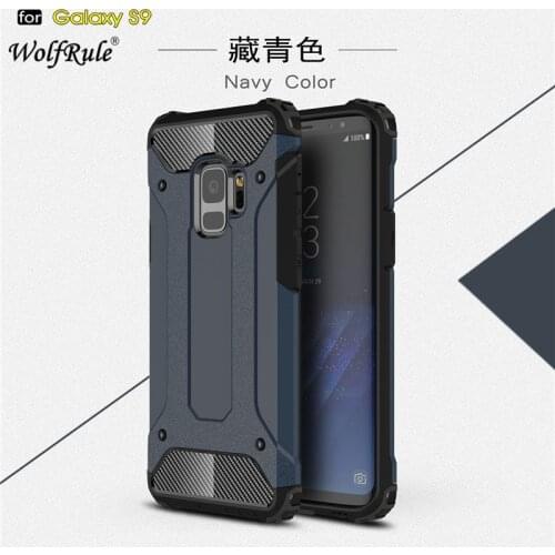 WolfRule sFor Case Samsung Galaxy S9 Cover Anti-knock Soft Silicone + Hard Plastic Case For Samsung Galaxy S9 Bag For Samsung S9