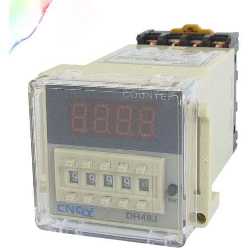 DH48JA 1-999900 Count Up Digital Counter Relay w Base AC 110V 50/60Hz