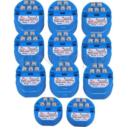 CNBTR 0-200 Degree DC24V Output 0-10V PT100 Temperature Transmitter Sensor Set of 20