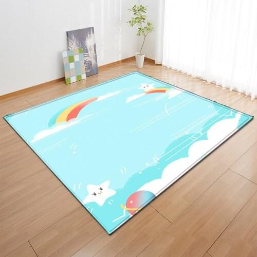 Dream Rainbow 3D Printing Carpets For Living Room Bedroom decor carpet Kids Room Play Area Rugs Child Crawl Antiskid Floor Mats