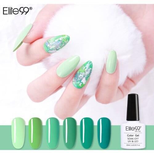 Elite99 10ml Turquoise Color Gel Nail Polish Soak Off UV LED Green Nail Varnish Semi permanent Vernis Top Base Coat for Nails