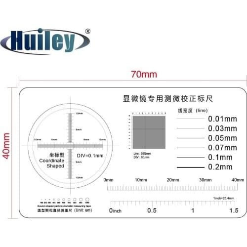 Calibration Ruler Transparent Film PET Microscope Micrometer Measurement Tape Line Coordinate Shaped for Measurement Software