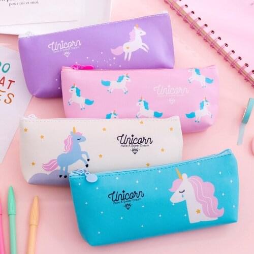 Kawaii Bag 20pcs/lot Pencil Bags Pen Pouch School Supplies Cute Korean Pens and Pencil Purse Kpop Stationary Irredescent Gifts