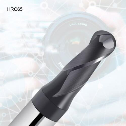 HRC65 Tungsten Steel Ball End Mill for Stainless Steel SUS303 304 313L Carbide Ball Nose End mills 2 Flute Milling Cutters Tool