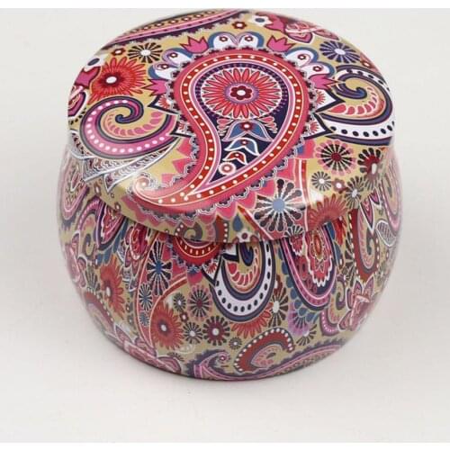 Pretty Tinplate Candy Cookies Gift Tea Can Biscuit Storage Box Round Container