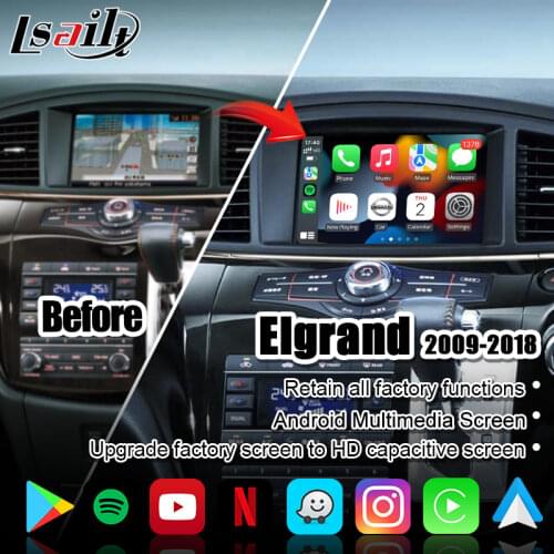 Lsailt Wireless CarPlay&Android Auto Interface for Nissan Quest 2009-2018 support rear camera , youtube , video&music play