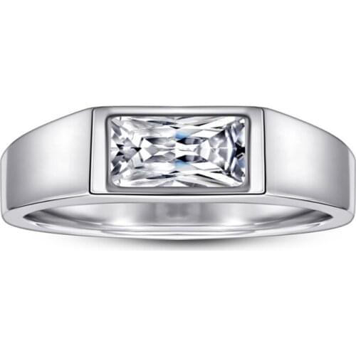 A Butterfly 100% 925 Sterling Silver Mens Wedding Ring Engagement Ring 4x8mm SONA Diamond Mens High-end Jewelry