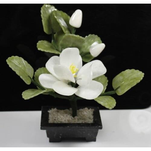 Natural jade jade ornaments a camellia bonsai Home Furnishing jewelry ornaments jewelry room