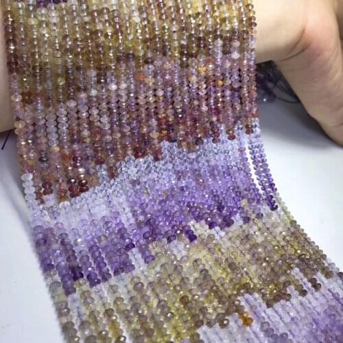 Natural Auralite 23 quartz 2*3mm faceted rondelle beads wheel seed bead colorful charm For Jewelry Making DIY Bracelet necklace