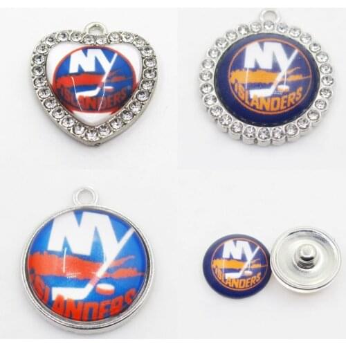 Ice Hockey Sport New York Charms Islanders Dangle Charms Mix Style DIY Pendant Bracelet Necklace Earrings Jewelry Accessories