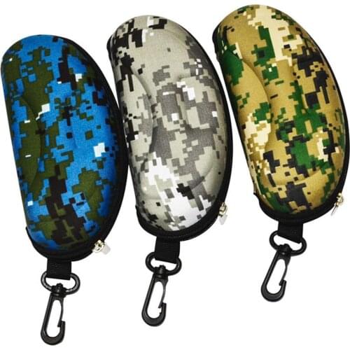 Portable Sunglasses Case 1Pcs Hook Zip Camouflage Sunglasses Case Eyewear Glasses Hard Storage Box Eyewear Accessories