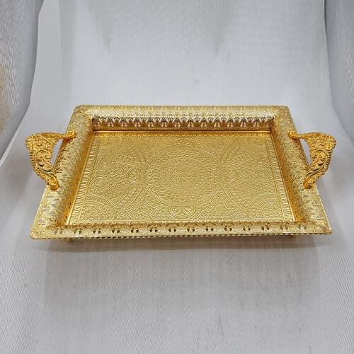 43*27cm rectangle metal silver plated serving tray for cake pastry desserts cups dish silver tray for home decoration FT046