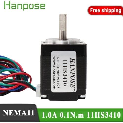 1pcs Nema11 Stepper Motor 11HS3410 34mm 0.1N.M 1.8 Degree 28 Hybrid Stepper Motor For CNC Router New and 3D printer engraver