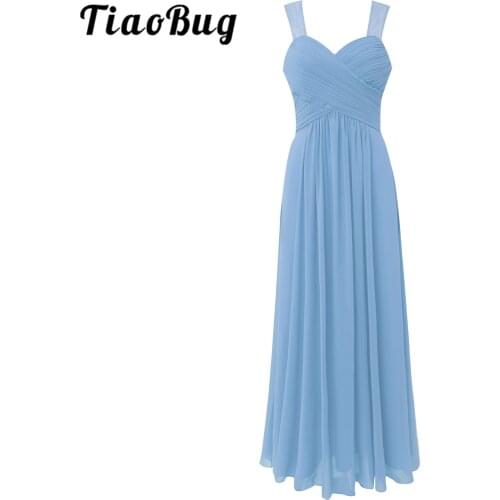 Chiffon Bridesmaid Dress Womens Lace Strap Elegant Dress for Women Femme Formal Long Dresses Wedding Pleated Party Gown De Boda