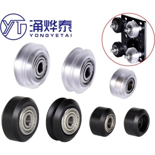 YYT 2PCS 3D printer pulley 20 aluminum profile V wheel engraving machine writing machine passive pom Palin idler wheel big wheel