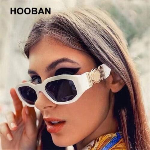 HOOBAN Brand Design Vintage Square Sunglasses Women Men Fashion Leopard Rectangle Sunglasses Luxury Gradient Eyewear UV400