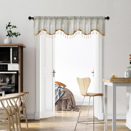 ELKCA Modern Solid Color Sheer Curtain Valances for Bedroom Kitchen Door Decoration for Living Room Tulle Fabric for Hotel
