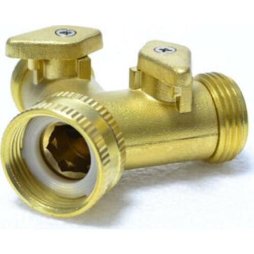 Solid brass Tap Adaptor Public green space 2 Way Brass Tap Adaptor Y Splitter