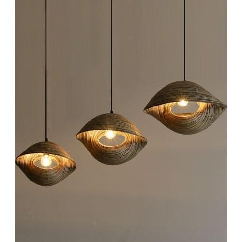 Weaving Seashell Pendant Lamp dining room Parlor kitchen Hanging lamp Creative Coffee country Decor Pendant Light fixture