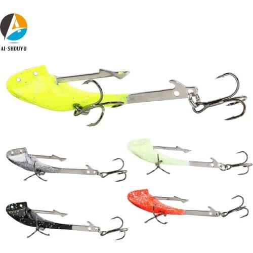 AI-SHOUYU 1PC New Arrival Sinking VIB Fishing Lure 60mm 13g/76mm 23g Matel Fishing Bait Fishing Tackle Peche