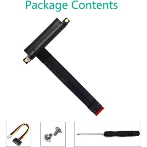 M.2 NGFF NVMe Key M to PCIe 3.0 X16 Extension Cable (180° PCI-E Slot)