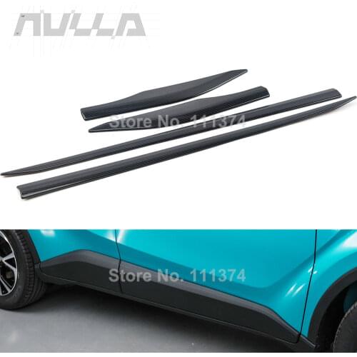 Chrome Side Door Body Trim ABS Cover For Toyota C-HR CHR 2018 2019 Car Detector Carbon Look Stick Styling