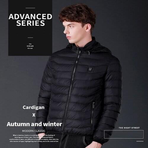 Outdoor Heated Vest +Size Heated Vest USB Electric Heating Vest Down Cotton Mens Women Hooded Jackets Warm Winter Thermal Coat